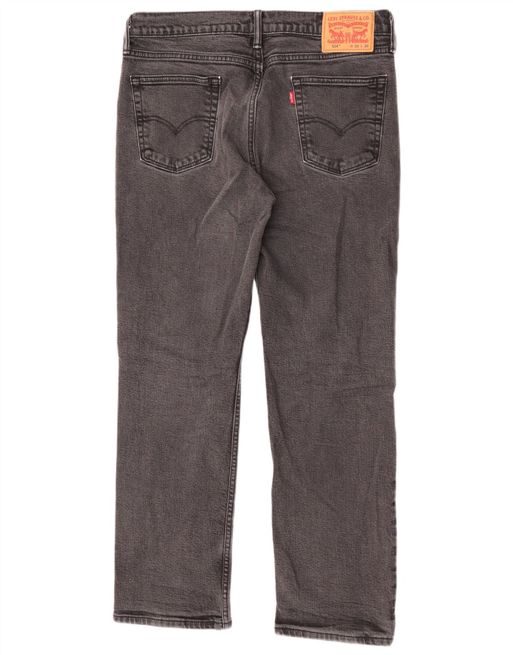 Levi's Mens 514 Straight Jeans W33 L30 Γκρι βαμβακερό