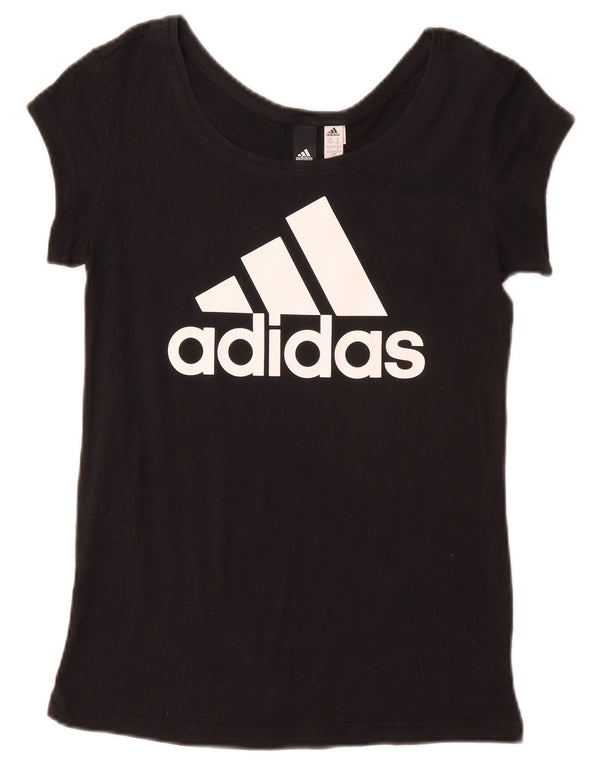 Adidas Γυναικείο T-Shirt Top UK 4/6 XS Μαύρο βαμβακερό