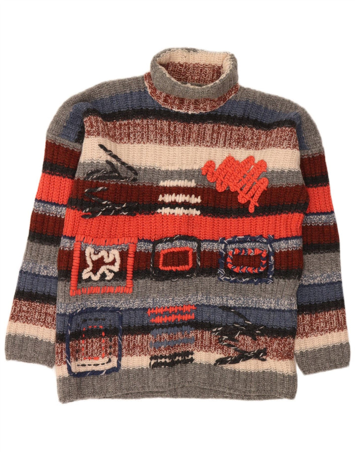 Ανδρικό πουλόβερ Chambers γραφικό με ρολό λαιμόκοψη XL πολύχρωμο ριγέ