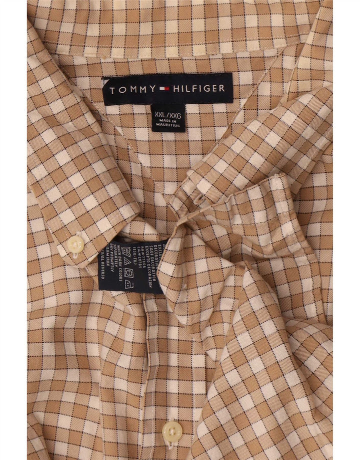 Ανδρικό πουκάμισο Tommy Hilfiger 2XL Beige Check Cotton