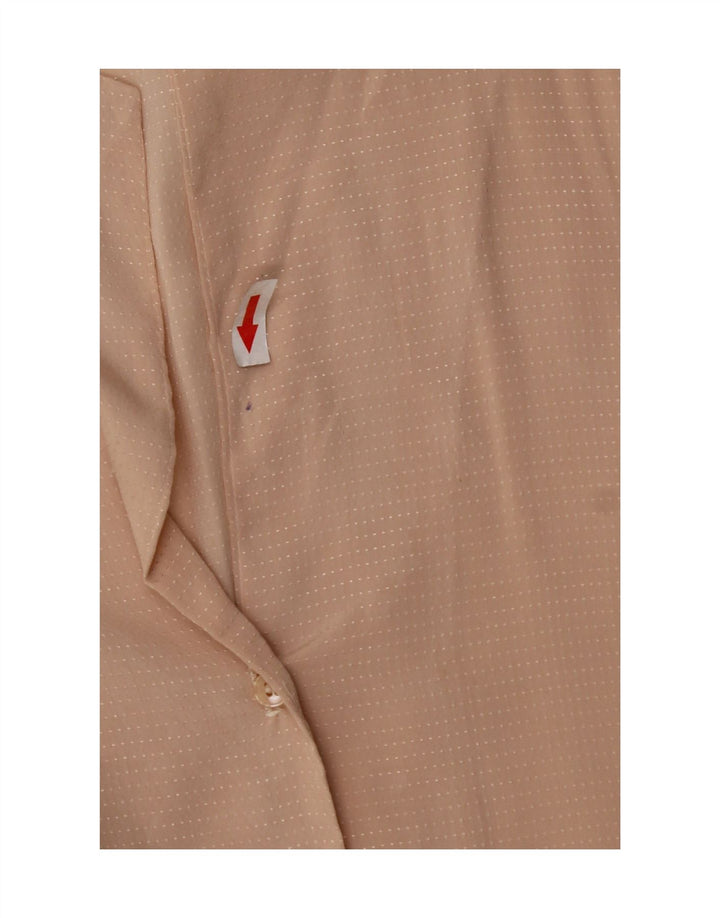 Vintage γυναικείο πουκάμισο μπλούζα UK 14 Medium Beige με στίγματα