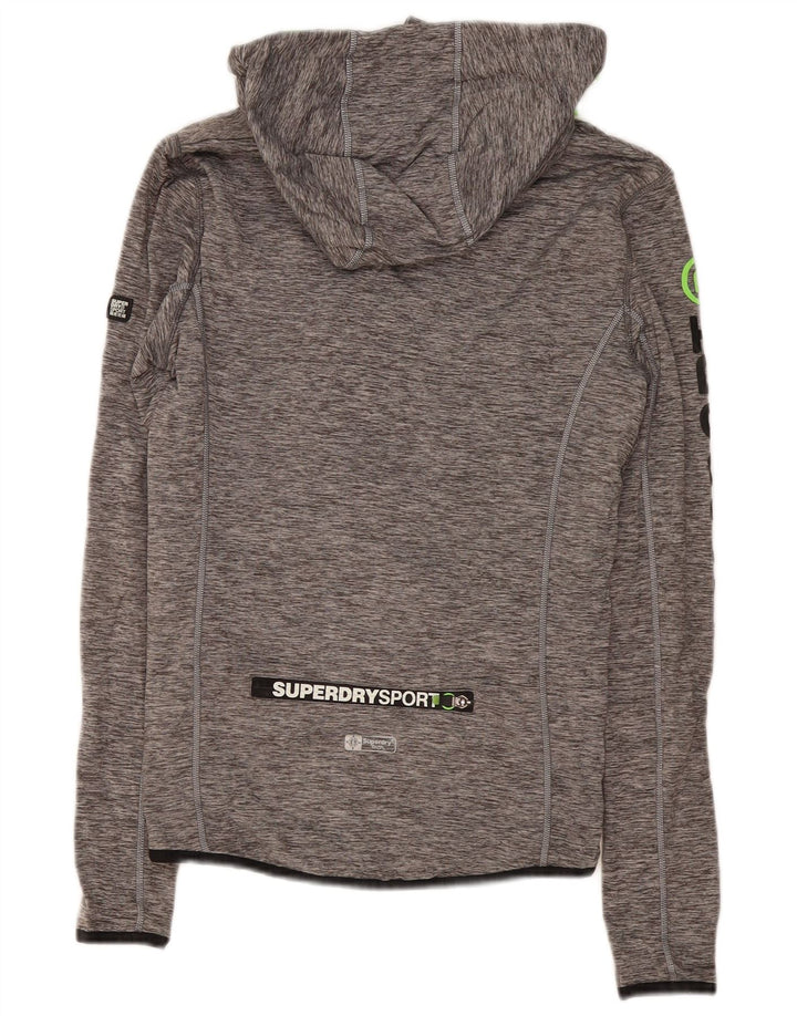 Superdry Ανδρική φόρμα αθλητικής φόρμας με γραφική κουκούλα Top Jacket Small Grey Flecked