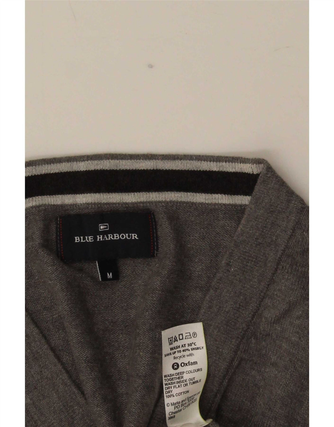 Ανδρικό πουλόβερ Marks & Spencer Blue Harbor Cardigan Μεσαίο γκρι βαμβακερό