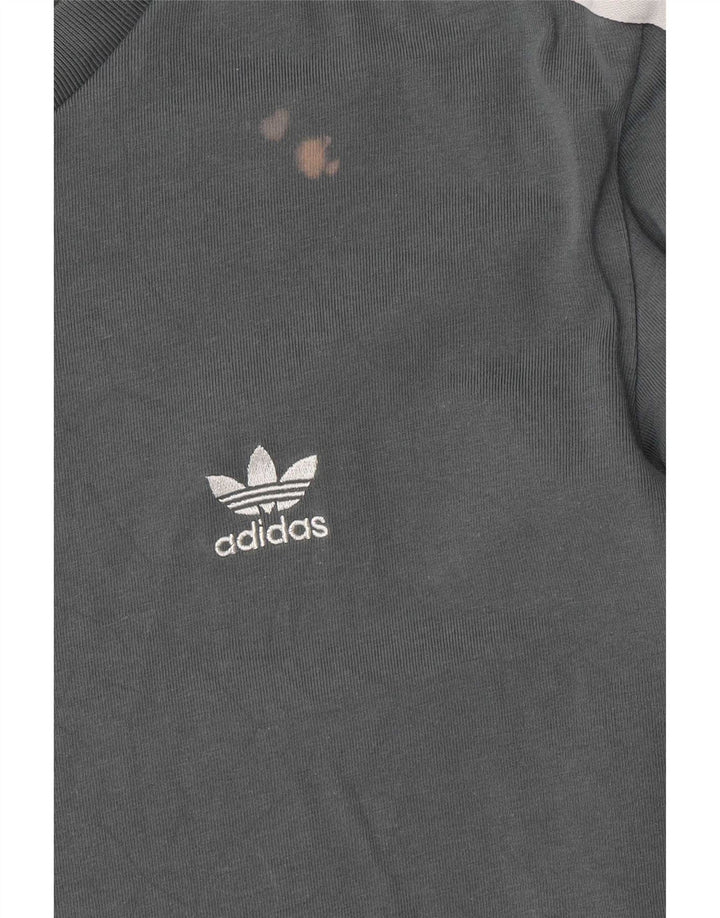 Adidas Γυναικείο τοπ μακρυμάνικο UK 16 μεγάλο γκρι βαμβακερό