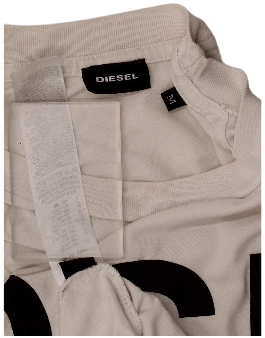 Ανδρικό γραφικό T-Shirt DIESEL Top Μεσαίο λευκό βαμβακερό