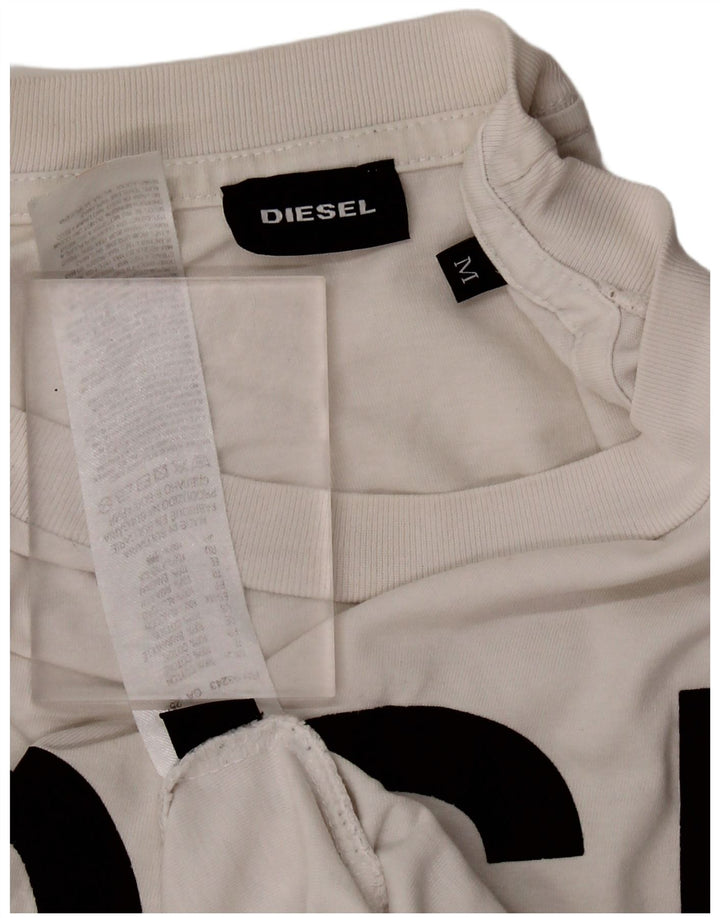Ανδρικό γραφικό T-Shirt DIESEL Top Μεσαίο λευκό βαμβακερό
