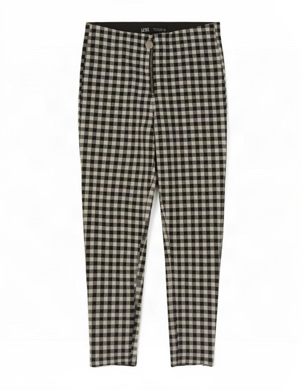 Zara Womens Tapered Casual Trousers Small W26 L25 Black Gingham