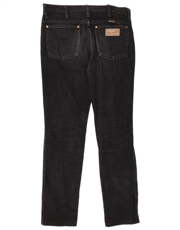 Ανδρικό τζιν Wrangler ίσιο W29 L30 μαύρο βαμβακερό