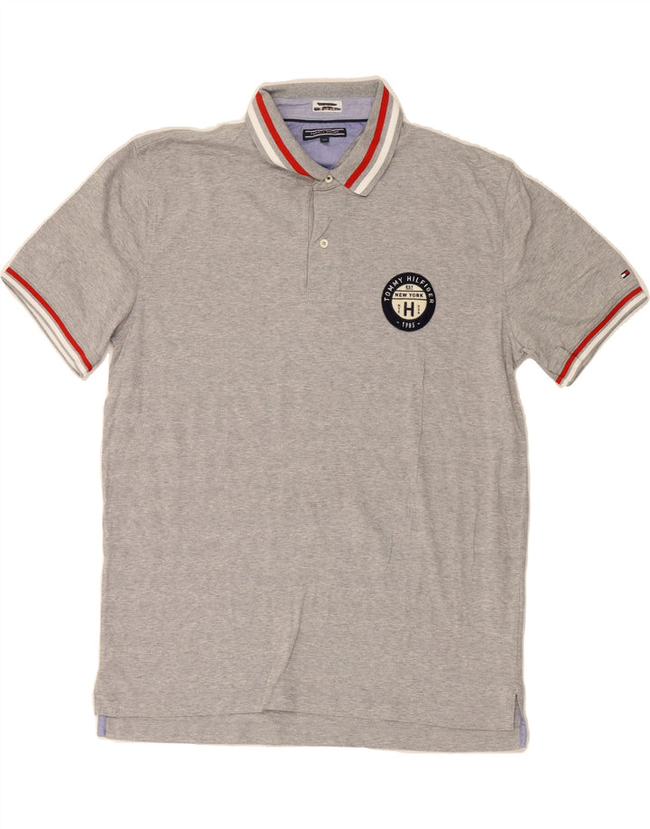 TOMMY HILFIGER Mens Polo Shirt 2XL Grey Cotton Vintage Tommy Hilfiger and Second-Hand Tommy Hilfiger from Messina Hembry 