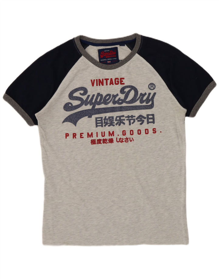 Ανδρικό γραφικό μπλουζάκι Superdry Top Small Grey Colourblock Βαμβακερό