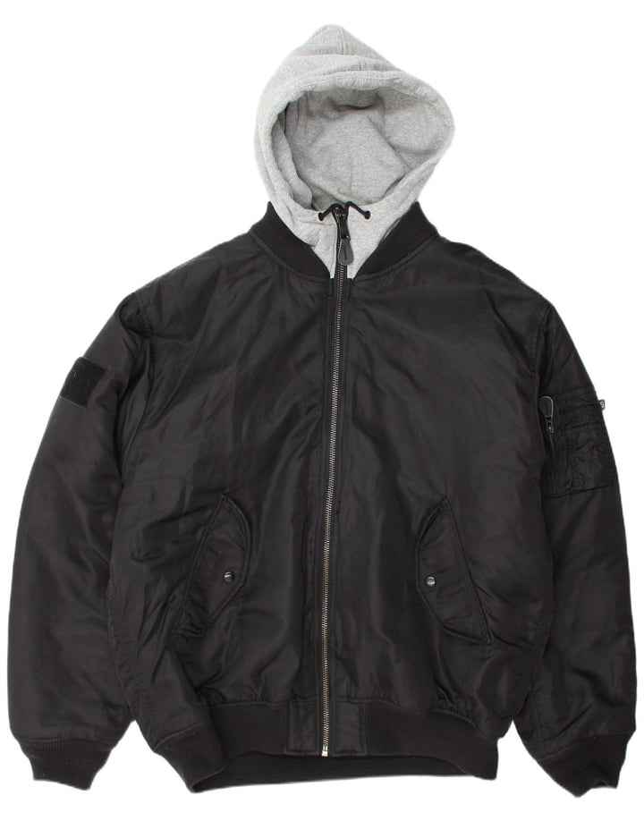 BRANDIT Ανδρικό μπουφάν με κουκούλα UK 46 3XL Μαύρο νάιλον