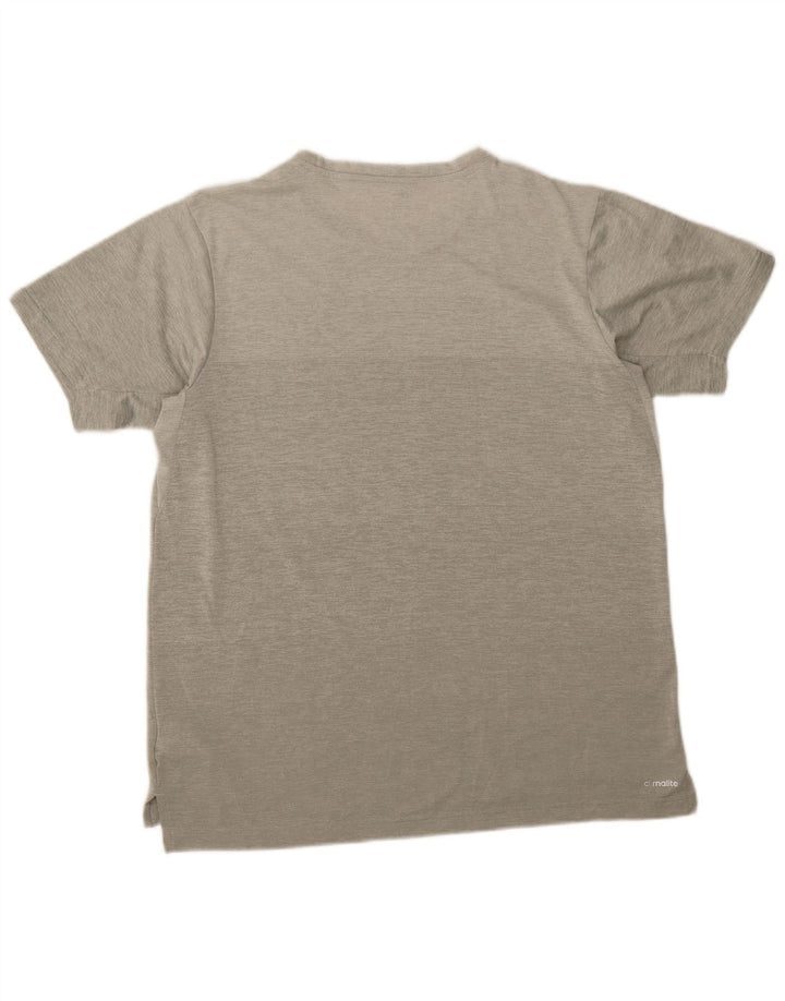 Ανδρικό T-Shirt Climalite ADIDAS Top Large Grey Flecked Polyester