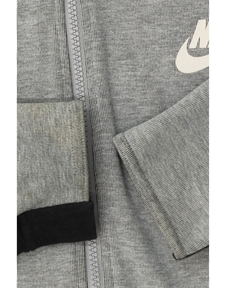 Ανδρικό πουλόβερ NIKE με φερμουάρ με κουκούλα μεσαίου γκρι, βαμβακερό