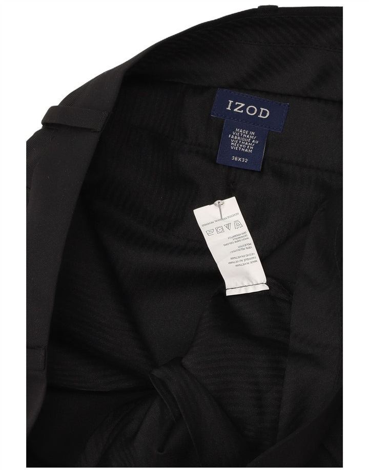 Izod Ανδρικό ίσιο παντελόνι W36 L32 Μαύρο πολυεστέρα
