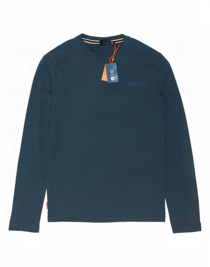 Ανδρικό μπλουζάκι Superdry, μακρυμάνικο, μεσαίο μπλε βαμβακερό