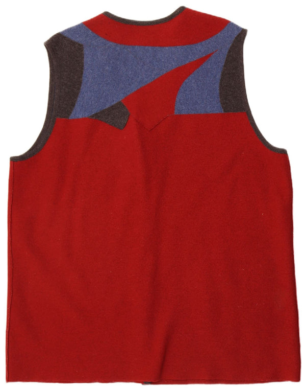 Vintage γυναικείο αμάνικο πουλόβερ UK 22 3XL Red Colourblock