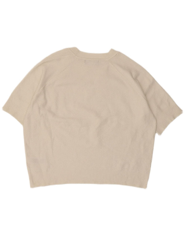 Marks & Spencer Γυναικείο πουλόβερ Crop Boat Neck Jumper UK 18 XL Λευκό