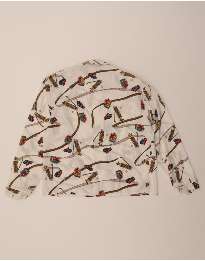 Γυναικείο πουκάμισο CANDA Abstract Pattern Μπλούζα IT 46 Μεγάλο λευκό πολυεστέρα