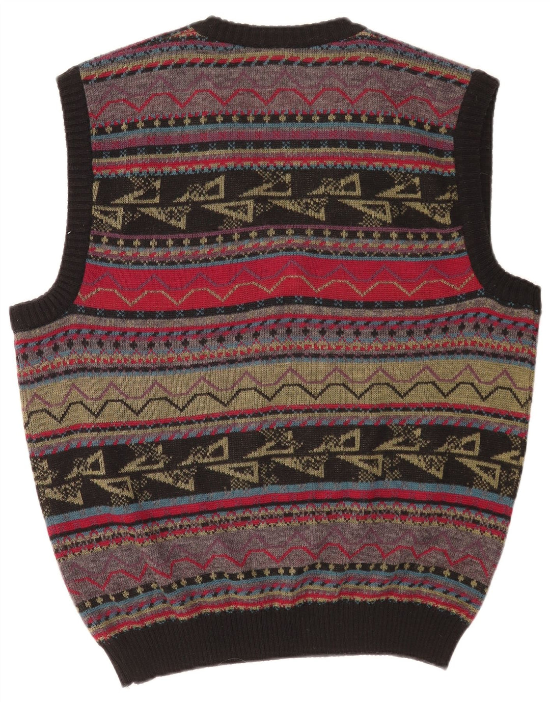 Vintage ανδρικό γιλέκο Tank Top Μεγάλο Πολύχρωμο Γεωμετρικό Ακρυλικό