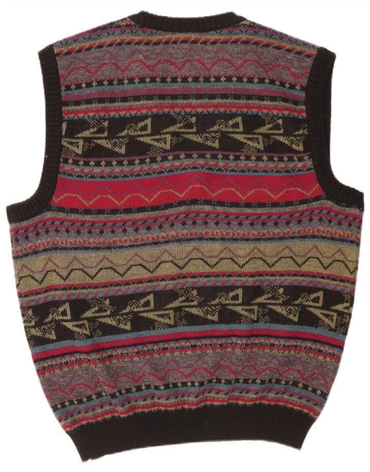 Vintage ανδρικό γιλέκο Tank Top Μεγάλο Πολύχρωμο Γεωμετρικό Ακρυλικό