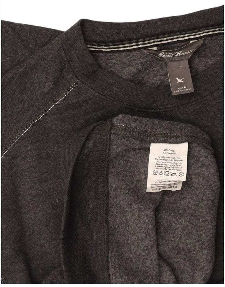 EDDIE BAUER Ανδρικό Φούτερ Jumper Μεγάλο Γκρι Βαμβακερό