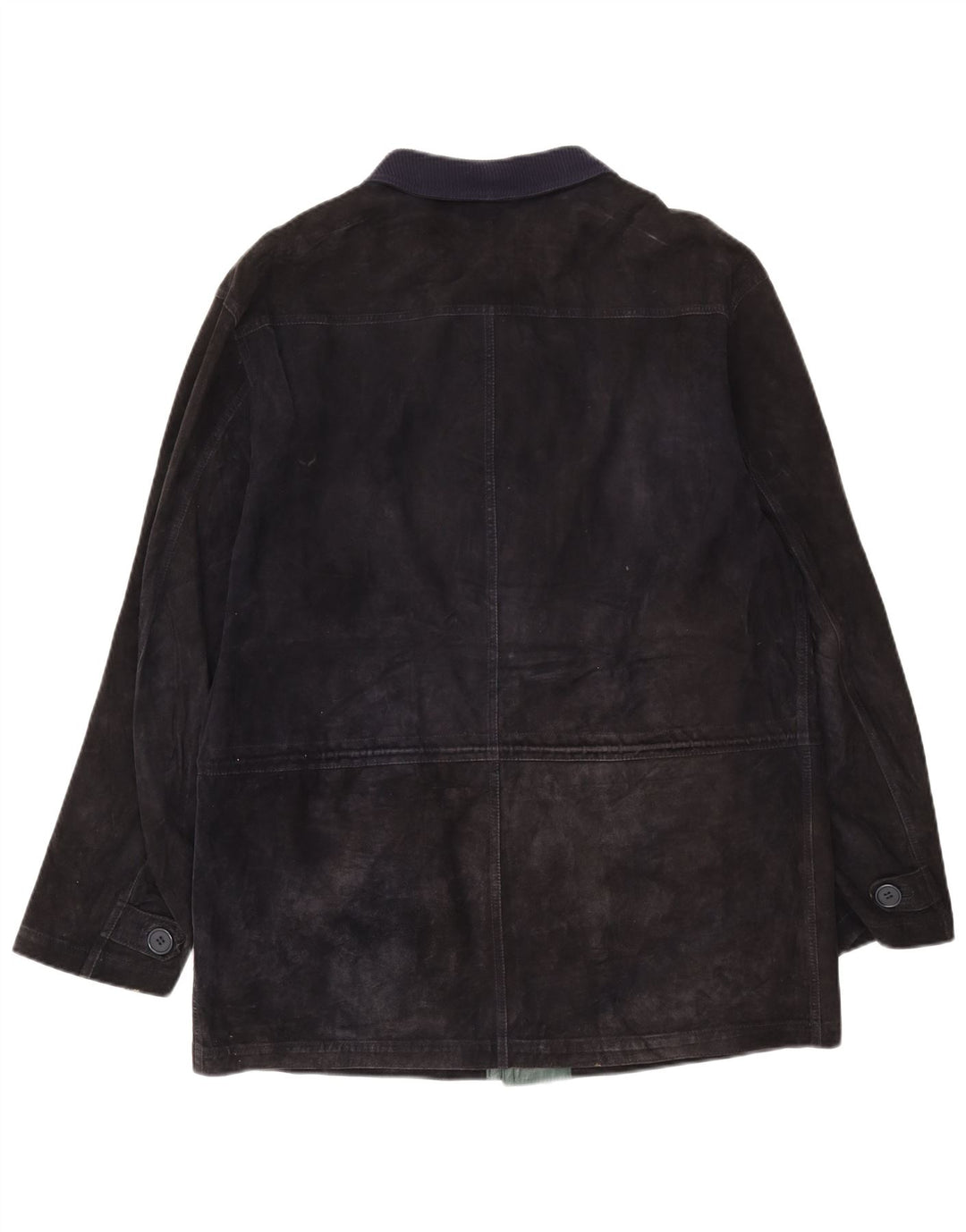 Vintage Ανδρικό Suede Jacket IT 50 Large Navy Blue Leather