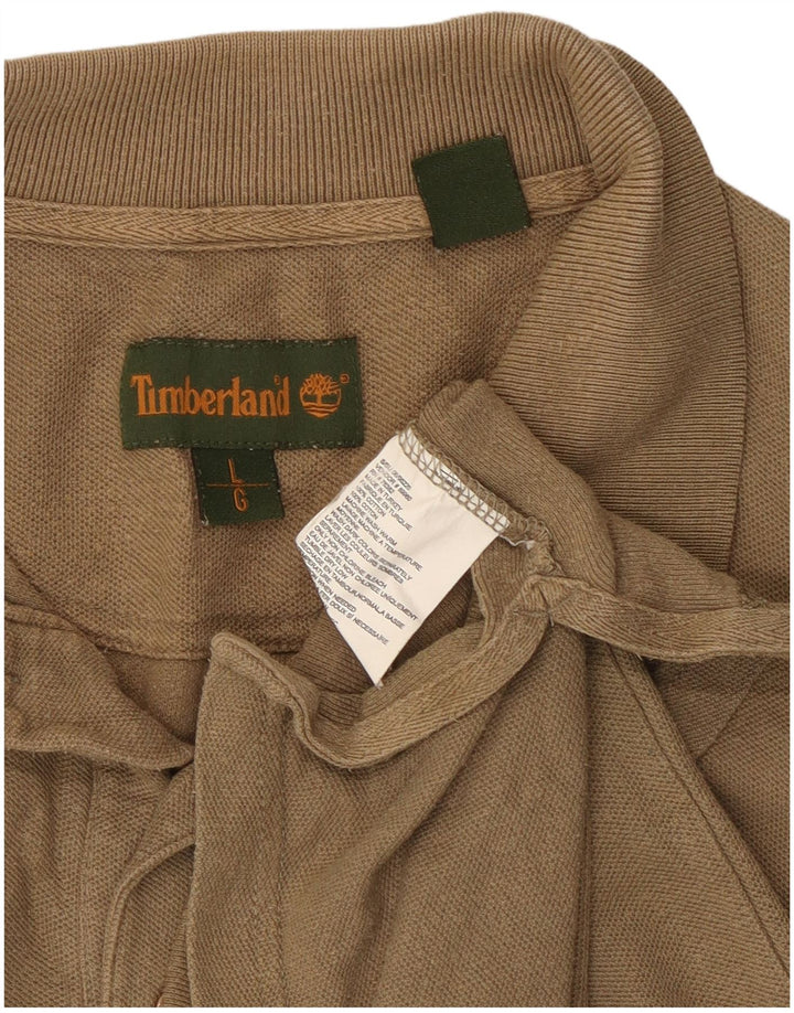 Ανδρικό πουκάμισο πόλο Timberland μεγάλο μπεζ βαμβακερό