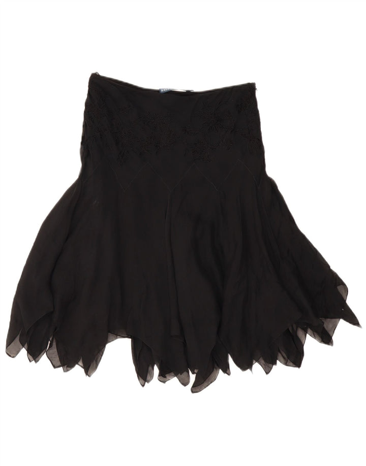 RALPH LAUREN Γυναικεία ασύμμετρη φούστα US 6 Medium W28 Μαύρο Μεταξωτό