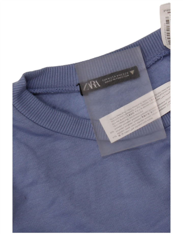 Zara Γυναικεία Φούτερ Jumper UK 14 Medium Blue Polyester