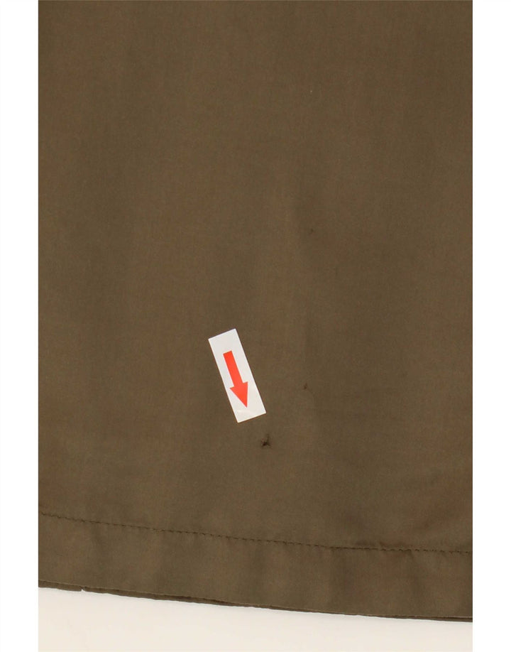 Vintage γυναικείο πανωφόρι με κουκούλα UK 14 Large Khaki Polyester