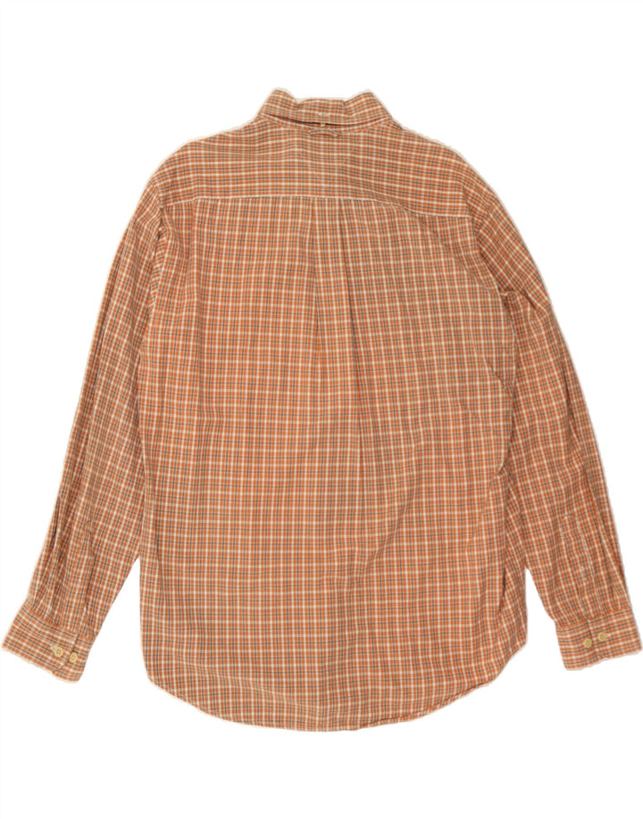 TOMMY HILFIGER Mens Shirt Large Orange Check Cotton Vintage Tommy Hilfiger and Second-Hand Tommy Hilfiger from Messina Hembry 