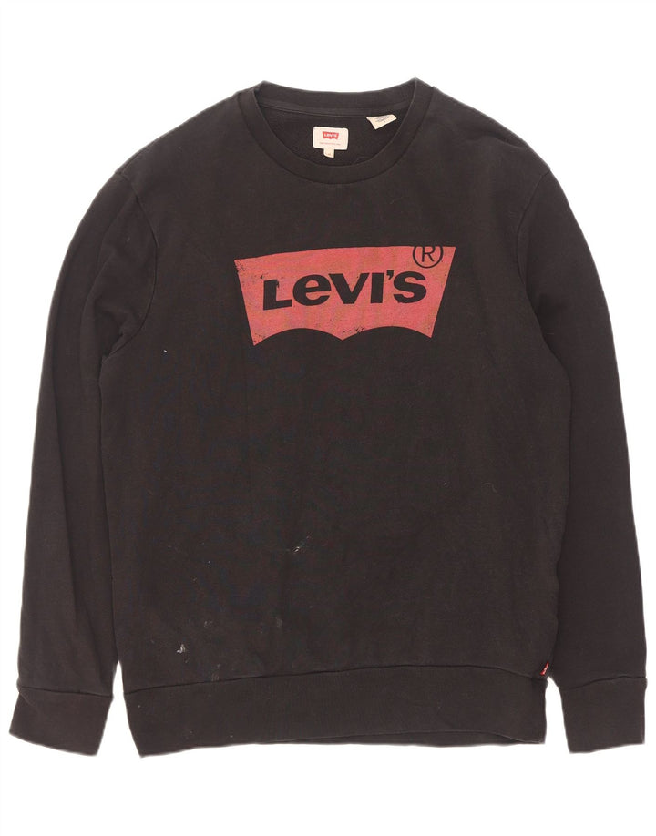 Ανδρικό γραφικό φούτερ Levi's, μεσαίο μαύρο βαμβακερό