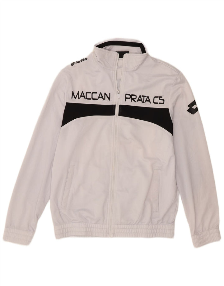 Ανδρική φόρμα γραφικών Lotto Top Jacket μεσαίου λευκού χρώματος πολυεστέρας