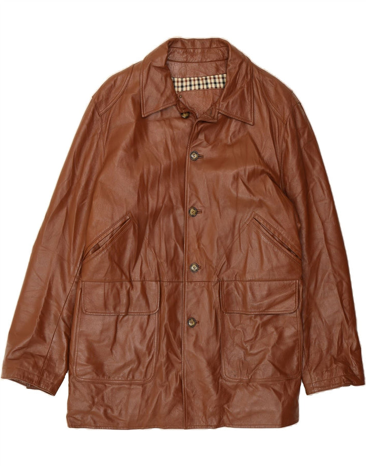 DANDY Mens Leather Jacket IT 54 2XL Brown Leather Vintage Dandy and Second-Hand Dandy from Messina Hembry 