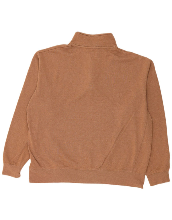 Zara γυναικεία φούτερ με φερμουάρ με λαιμόκοψη Jumper UK 18 XL καφέ βαμβακερή
