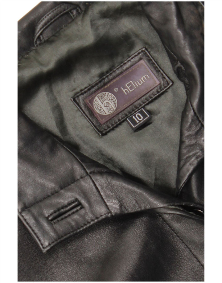 Helium Γυναικείο Δερμάτινο Παλτό UK 10 Small Black