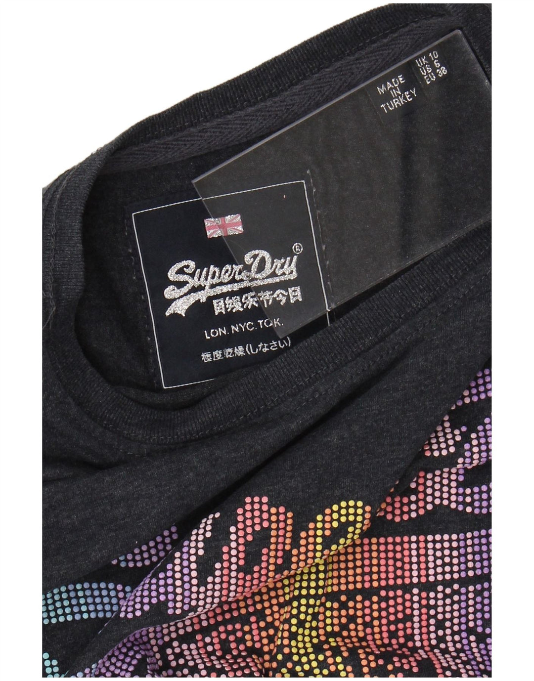Γυναικείο γραφικό μπλουζάκι SUPERDRY Top UK 10 Small Grey