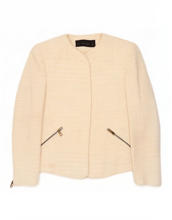 Zara Γυναικείο Σακάκι Μπλέιζερ UK 10 Small Off White Ακρυλικό