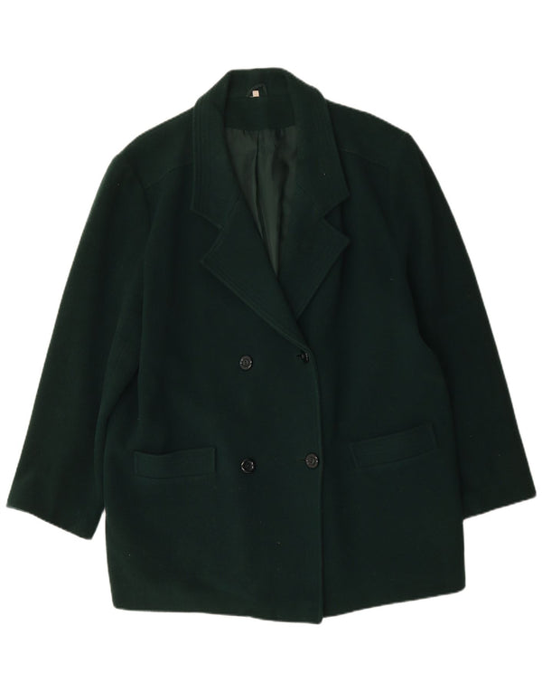 Vintage γυναικείο υπερμεγέθη διπλό παλτό UK 18 XL Green New Wool
