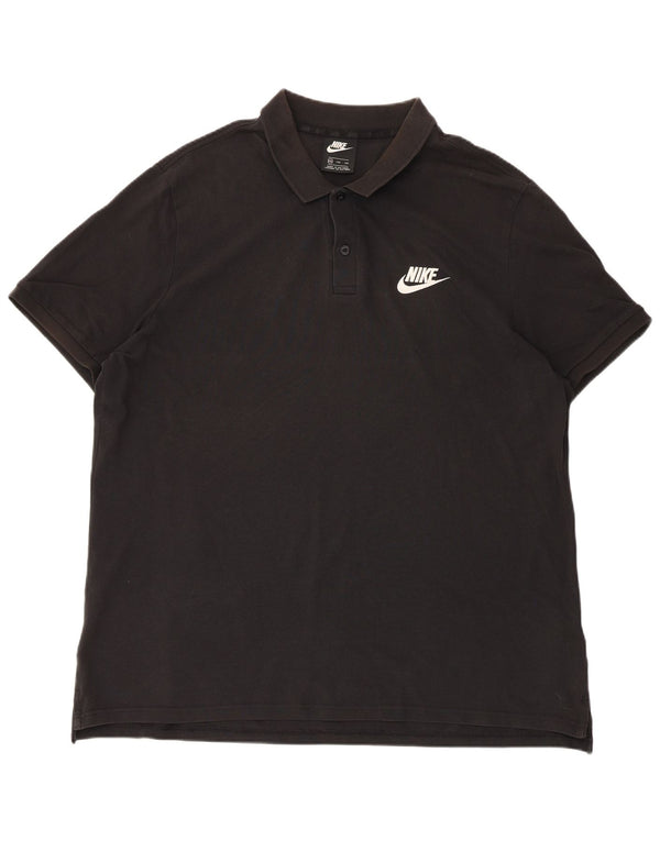 Ανδρικό μπλουζάκι πόλο Nike 2XL μαύρο βαμβακερό