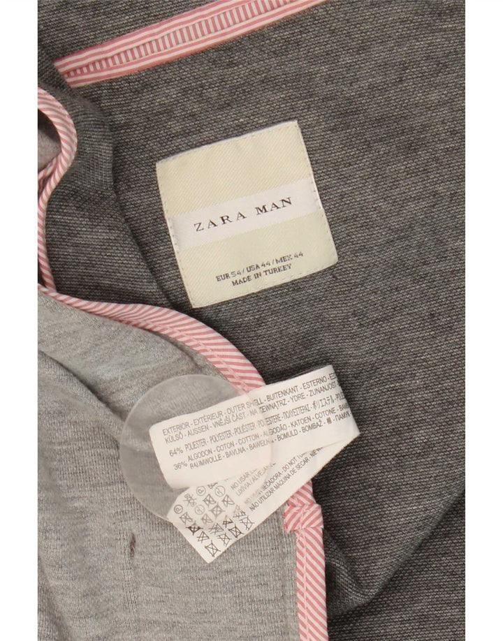 Zara Ανδρικό μπουφάν σακάκι με 2 κουμπιά EU 54 XL Γκρι Πολυεστέρας