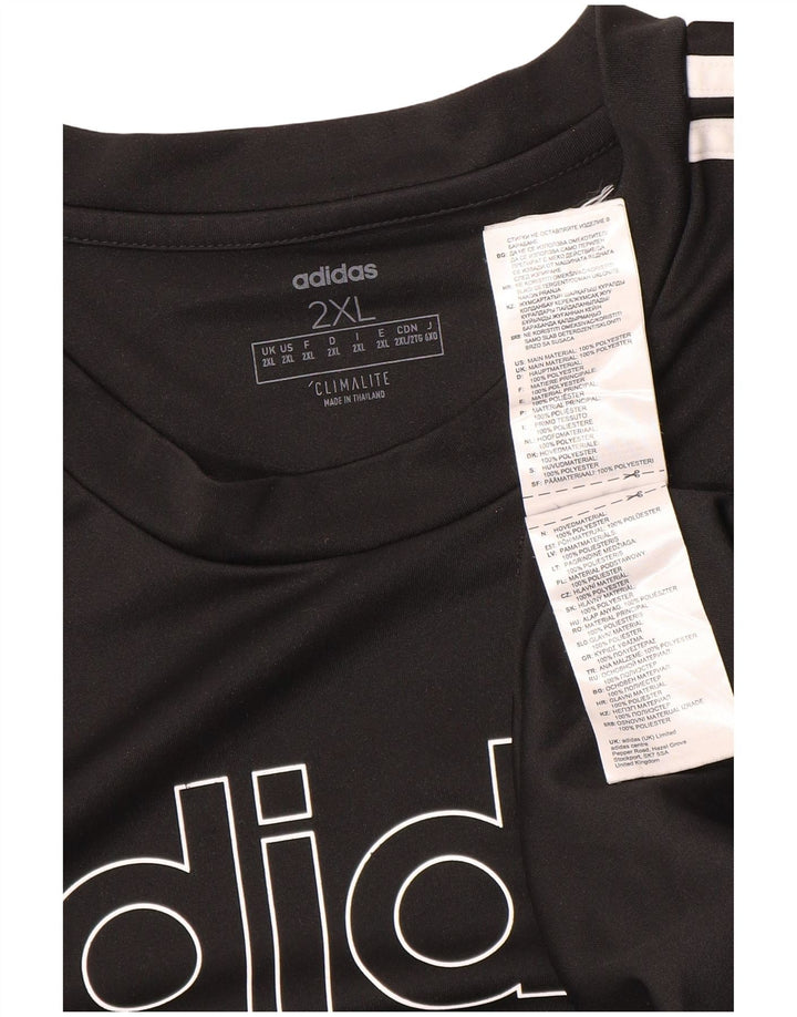 Ανδρικό γραφικό T-Shirt Adidas Climalite Top 2XL μαύρο πολυεστέρα