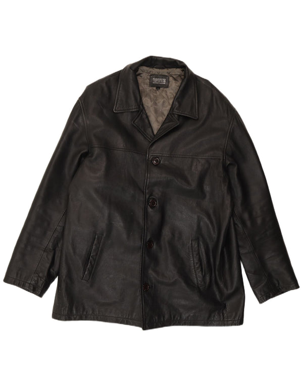 Vintage Ανδρικό Δερμάτινο Μπουφάν UK 44 2XL Μαύρο Δερμάτινο