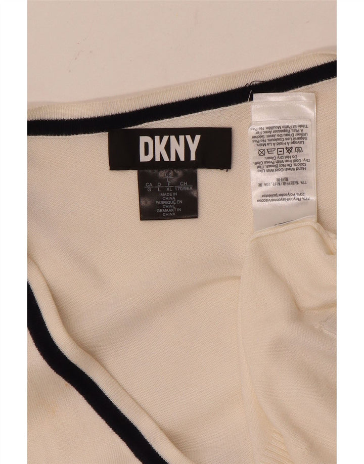 DKNY Γυναικεία ανοιχτή ζακέτα UK 16 Large White Rayon