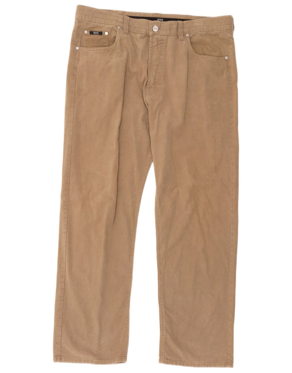 Ανδρικό ίσιο casual παντελόνι Hugo Boss W40 L32 Μπεζ βαμβακερό