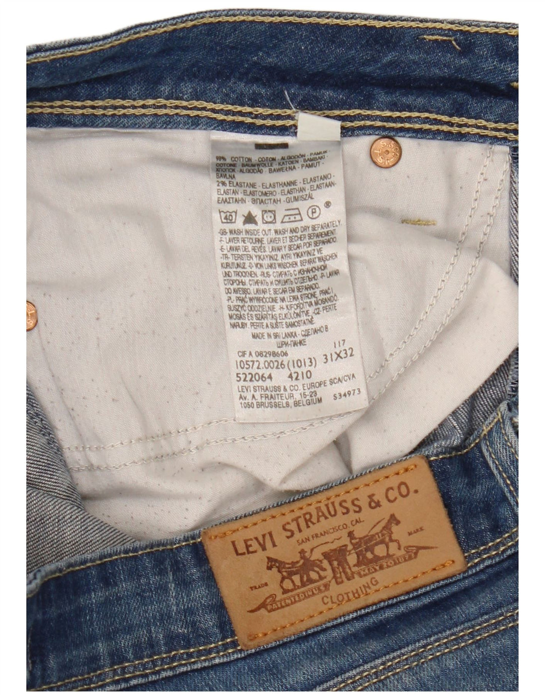 LEVI'S Womens 572 Bootcut Jeans W31 L32 Blue Cotton