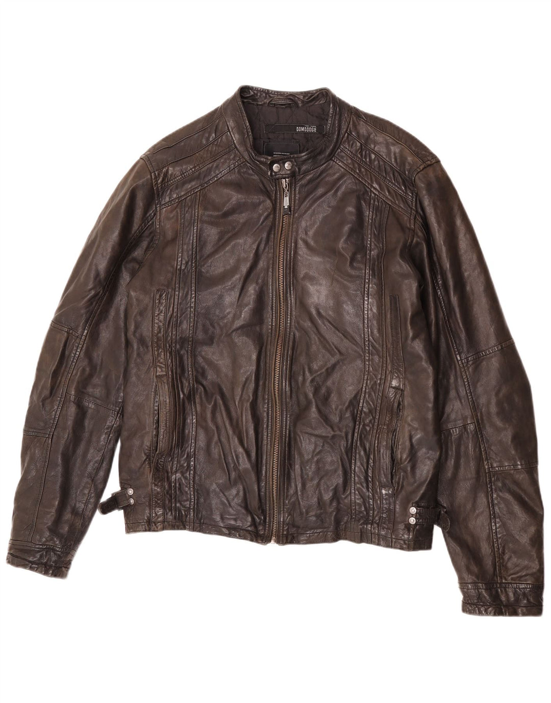Bomboogie Ανδρικό Δερμάτινο Μπουφάν Racer UK 42 XL Καφέ Δερμάτινο