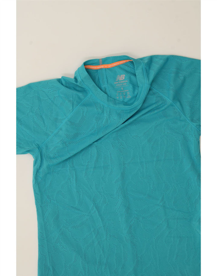 NEW BALANCE Womens T-Shirt Top UK 10 Small Turquoise Polyester Vintage New Balance and Second-Hand New Balance from Messina Hembry 