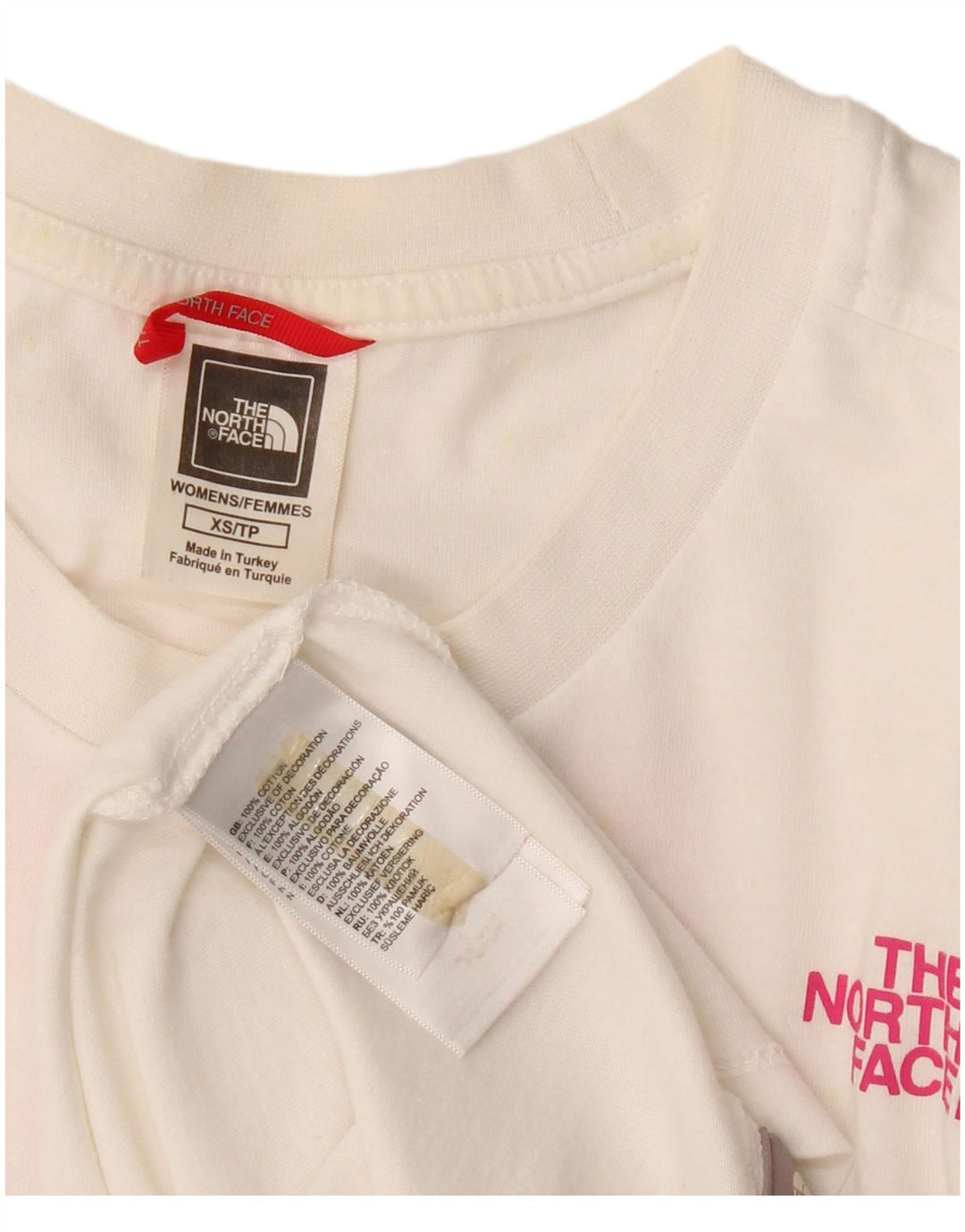 THE NORTH FACE Γυναικείο γραφικό T-Shirt Top UK 6 XS Λευκό βαμβακερό
