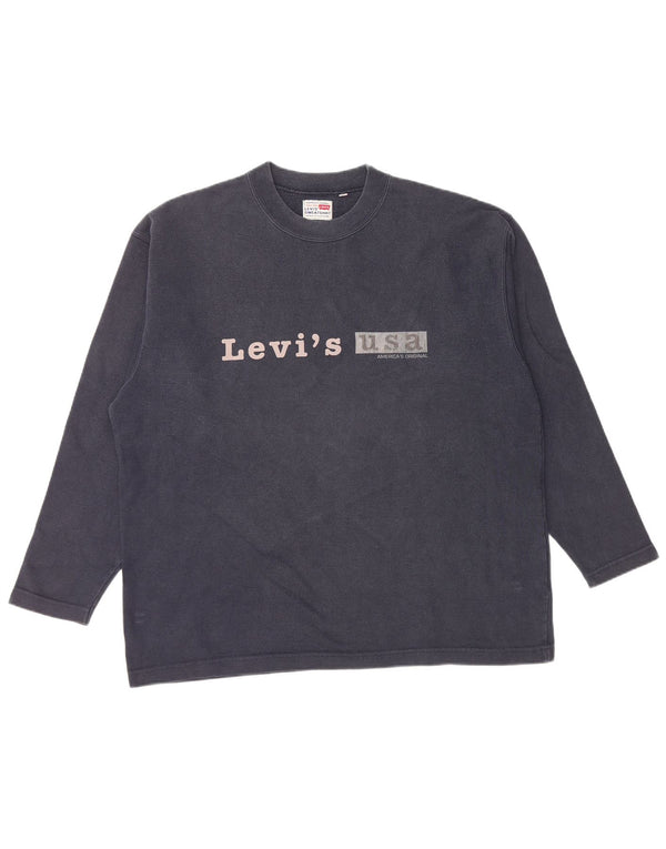 Ανδρικό γραφικό φούτερ LEVI'S Jumper Large Navy Blue από βαμβάκι
